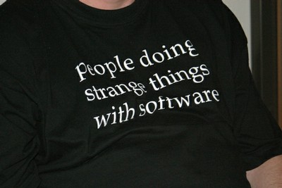 people doing strange things with software