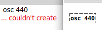 Couldn't create osc 440