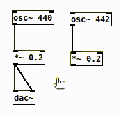 Disconnect *~ to dac~ to insert another *~ to dac~